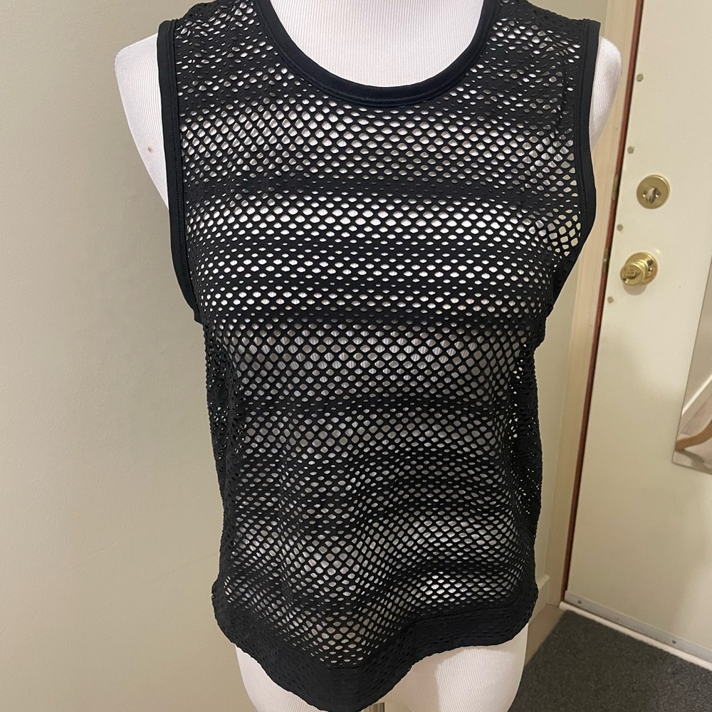 Sleek Black Mesh Muscle Tee